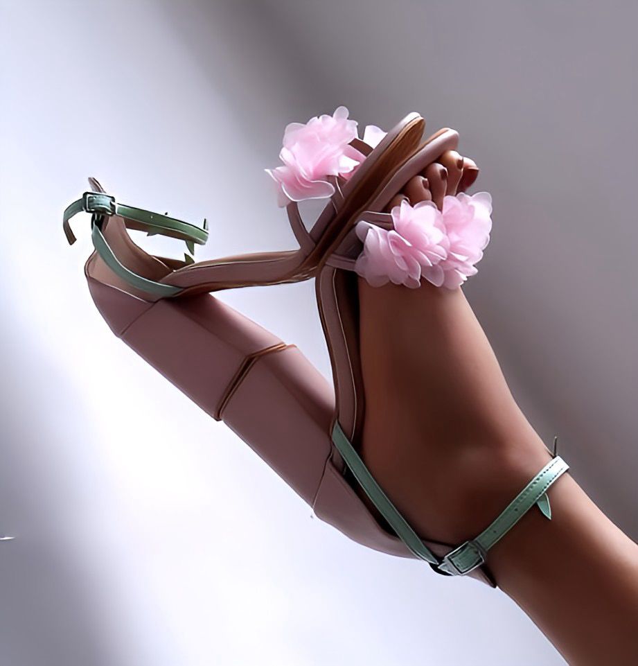 Tacón cuadrado | Rosas